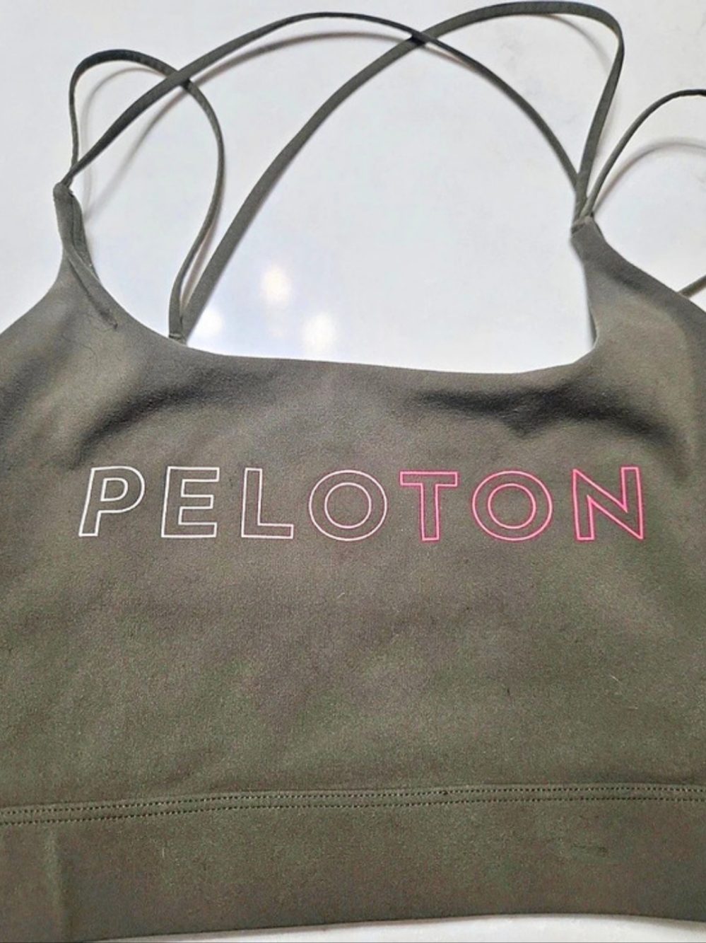 Peloton Speed Up Strappy Sports Bra Green Large